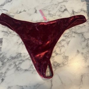 Red velour thongs
